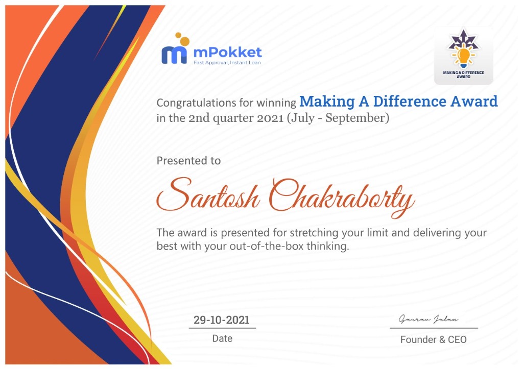 Making A Difference Award - mPokket